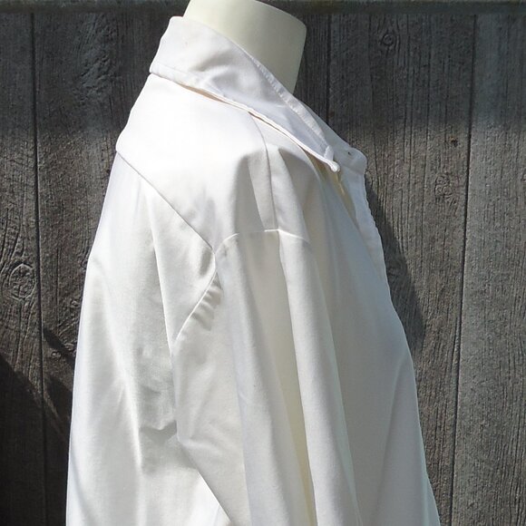 Vintage NOS Off White Qiana Nylon 70s Pimp Disco Shirt 16 1/2 Oldstock - Picture 2 of 7